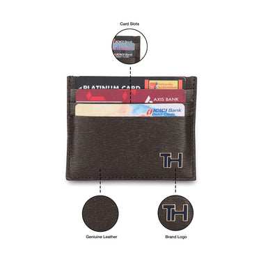 Tommy Hilfiger Finn Menbs Leather Card Holder Brown