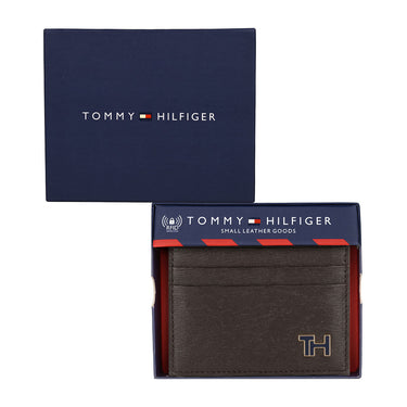 Tommy Hilfiger Finn Menbs Leather Card Holder Brown