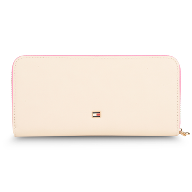 Tommy Hilfiger Sophie Womenbs Leather Zip Around Wallet Cream