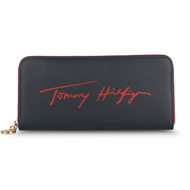 Tommy Hilfiger Sophie Womenbs Leather Zip Around Wallet Navy