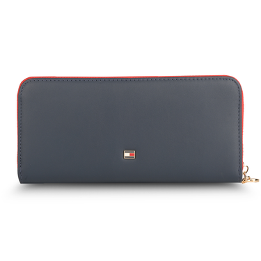 Tommy Hilfiger Sophie Womenbs Leather Zip Around Wallet Navy