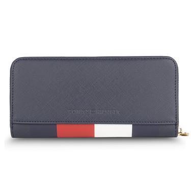 Tommy Hilfiger Lainey Womenbs Leather Zip Around Wallet Red blue