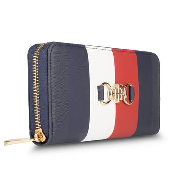 Tommy Hilfiger Lainey Womenbs Leather Zip Around Wallet Red blue