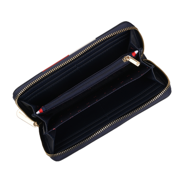 Tommy Hilfiger Lainey Womenbs Leather Zip Around Wallet Red blue