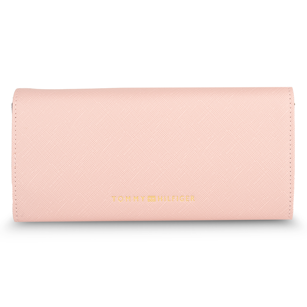 Tommy Hilfiger Paloma Womenbs Leather Flap Wallet Pink