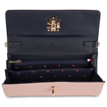 Tommy Hilfiger Paloma Womenbs Leather Flap Wallet Pink