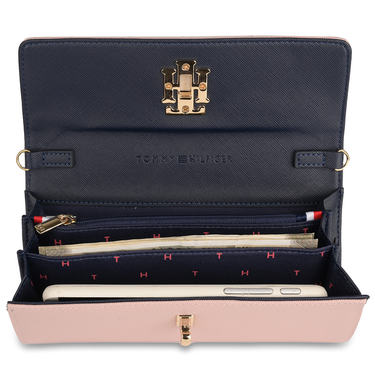 Tommy Hilfiger Paloma Womenbs Leather Flap Wallet Pink