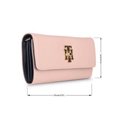 Tommy Hilfiger Paloma Womenbs Leather Flap Wallet Pink