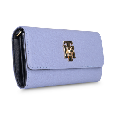 Tommy Hilfiger Paloma Womenbs Leather Flap Wallet Blue