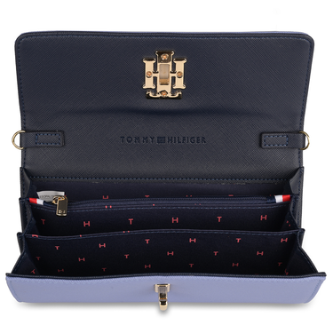 Tommy Hilfiger Paloma Womenbs Leather Flap Wallet Blue