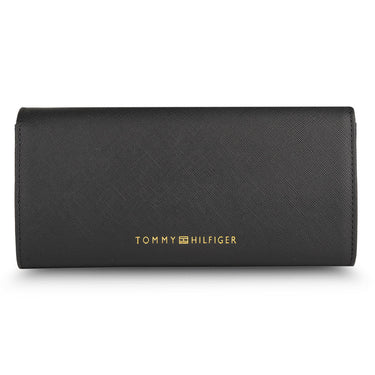 Tommy Hilfiger Paloma Womenbs Leather Flap Wallet Black