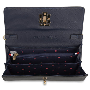 Tommy Hilfiger Paloma Womenbs Leather Flap Wallet Black