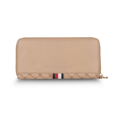 Tommy Hilfiger Zuri Womenbs Leather Zip Around Wallet Beige