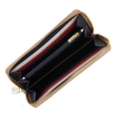 Tommy Hilfiger Zuri Womenbs Leather Zip Around Wallet Beige