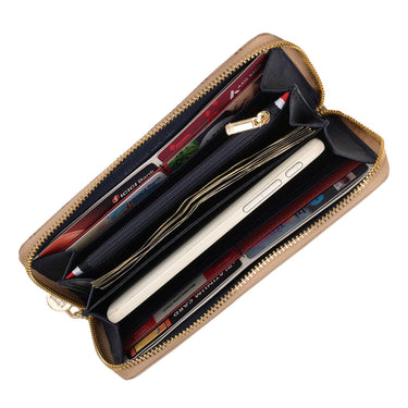 Tommy Hilfiger Zuri Womenbs Leather Zip Around Wallet Beige