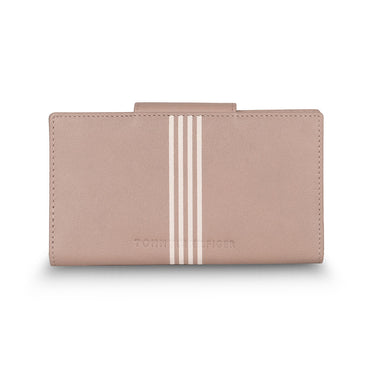 Tommy Hilfiger Alivia Womenbs Leather Flap Wallet Beige