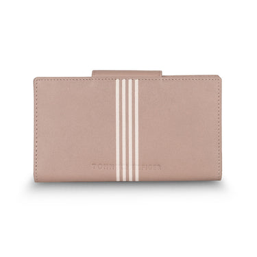 Tommy Hilfiger Alivia Womenbs Leather Flap Wallet Beige