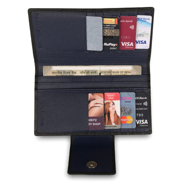 Tommy Hilfiger Alivia Womenbs Leather Flap Wallet Black