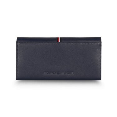 Tommy Hilfiger Ariel Womenbs Leather Flap Wallet Navy