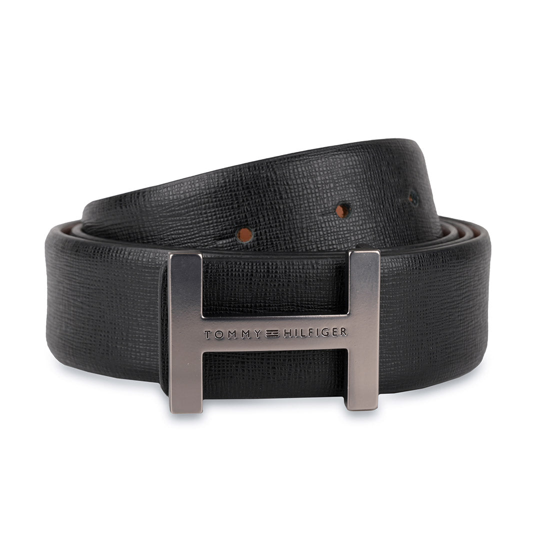 Tommy Hilfiger Ellis Mens Reversible Leather Belt Black
