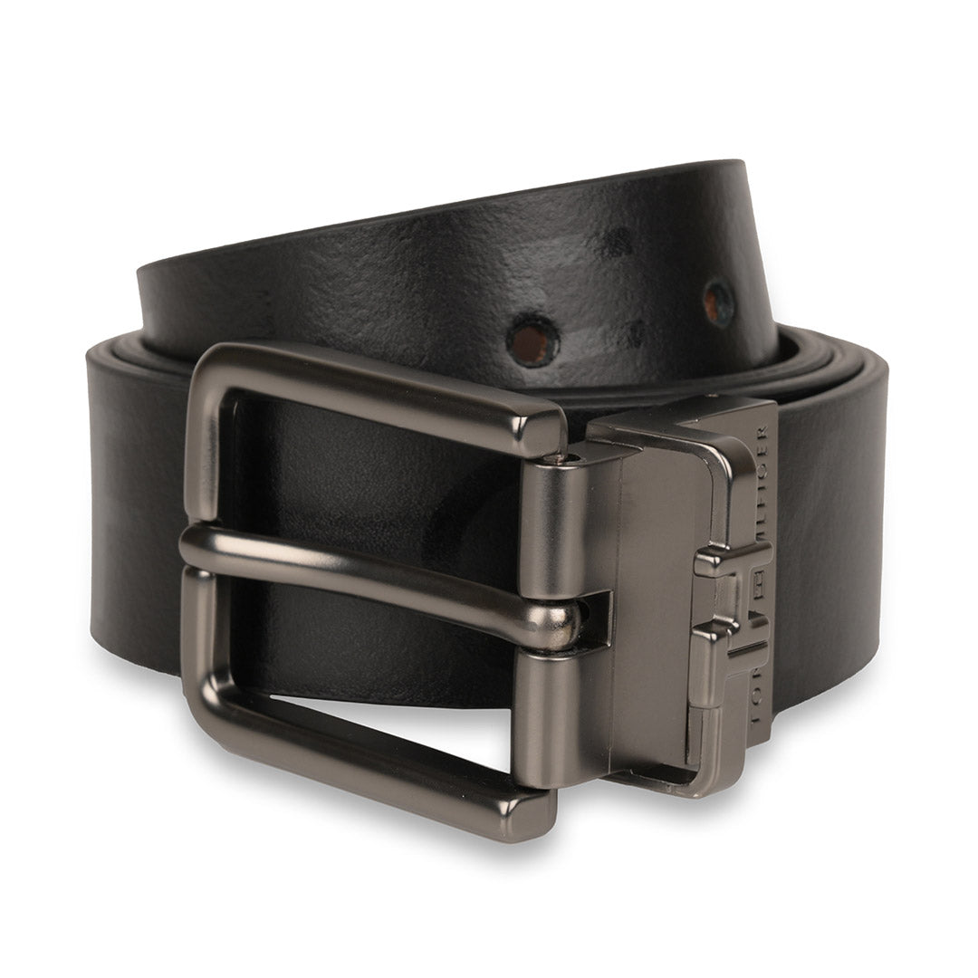 Tommy Hilfiger Sergio Mens Reversible Leather Belt Black