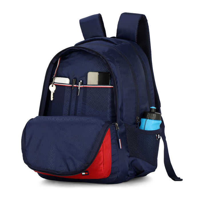 Tommy Hilfiger Jadon Unisex Polyester Laptop Backpack Navy & Red
