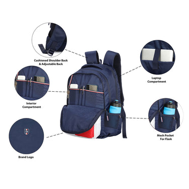 Tommy Hilfiger Rex Laptop Backpack Navy & White