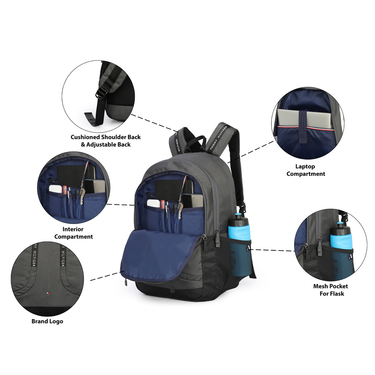 Tommy Hilfiger Draven Laptop Backpack Grey