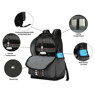 Tommy Hilfiger Kyler Laptop Backpack Black & Gray