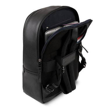 black leather tommy hilfiger backpack Tommy Hilfiger Premium Leather Line Time-square Laptop Backpack – BAGLINE