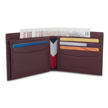Tommy Hilfiger Marc Mens Leather Passcase Wallet Burgundy