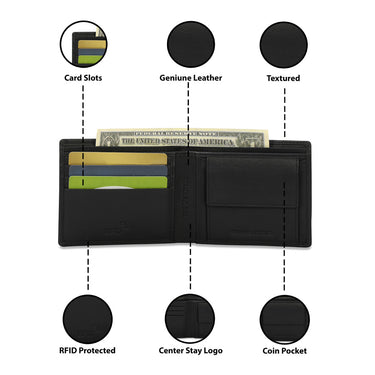 The Vertical Magnum Men Leather Global Coin Wallet Black