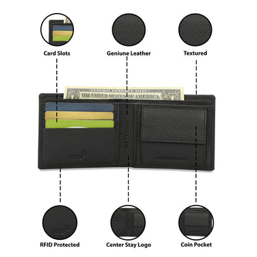 The Vertical Milenia Men Leather Global Coin Wallet Black
