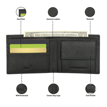 The Vertical Maestro Men Leather Global Coin Wallet Black