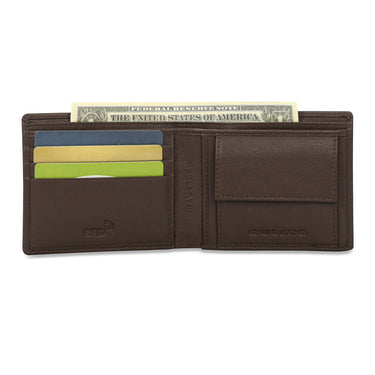The Vertical Magnum Men Leather Global Coin Wallet Brown