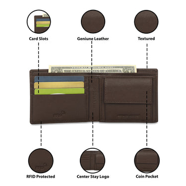 The Vertical Magnum Men Leather Global Coin Wallet Brown