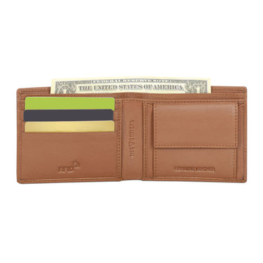 The Vertical Magnum Men Leather Global Coin Wallet Tan