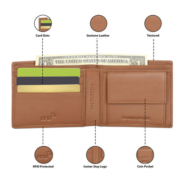 The Vertical Magnum Men Leather Global Coin Wallet Tan
