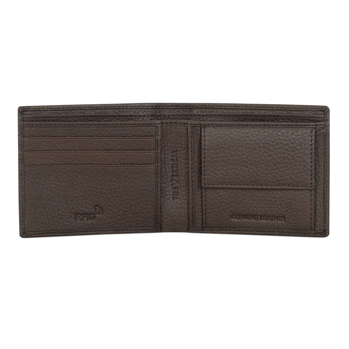 The Vertical Milenia Men Leather Global Coin Wallet Brown