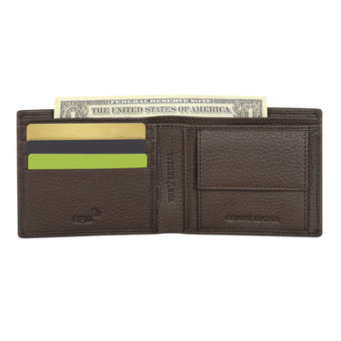 The Vertical Milenia Men Leather Global Coin Wallet Brown