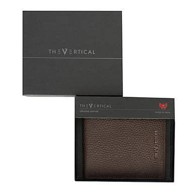 The Vertical Milenia Men Leather Global Coin Wallet Brown