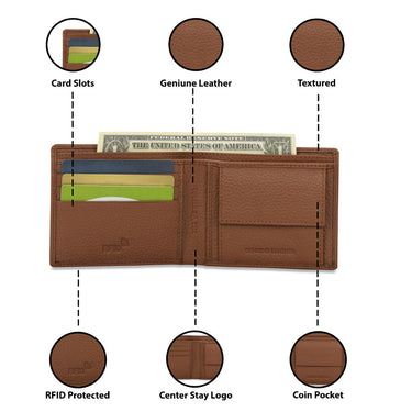 The Vertical Milenia Men Leather Global Coin Wallet Tan