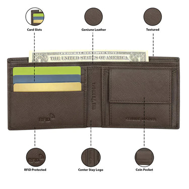 The Vertical Maestro Men Leather Global Coin Wallet Brown