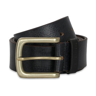 The Vertical Rue Mens Leather Belt Navy