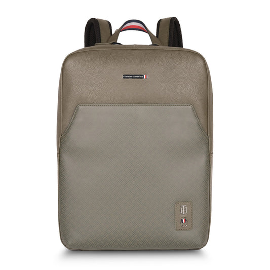 Tommy Hilfiger Prudence Unisex Leather 14 Inch Laptop Backpack Olive