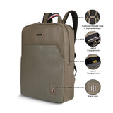 Tommy Hilfiger Prudence Unisex Leather 14 Inch Laptop Backpack Olive