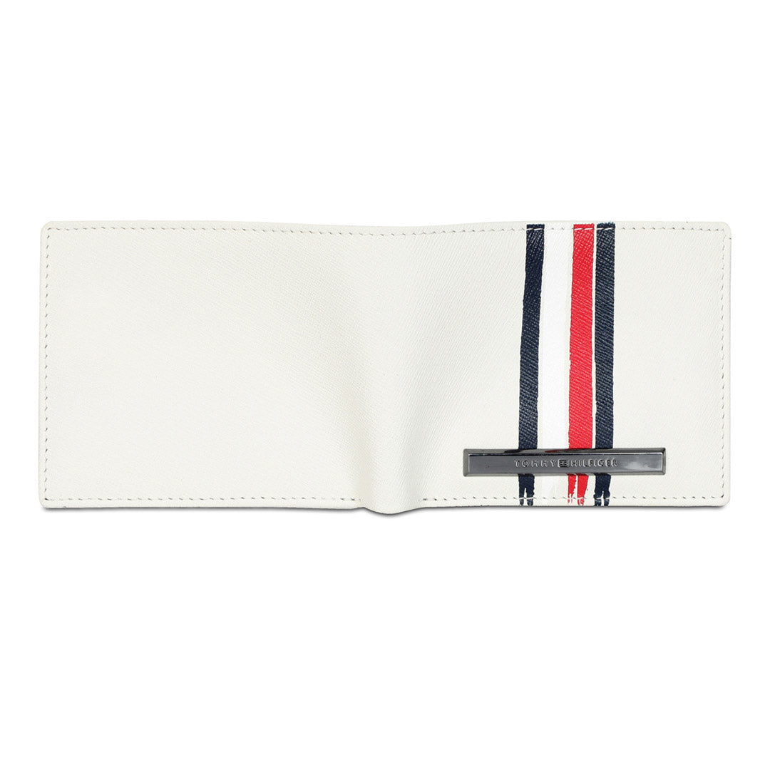 Tommy Hilfiger Michelin Mens Leather Global Coin Wallet White