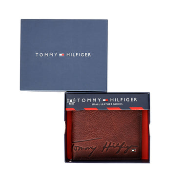 Tommy Hilfiger Michelin Men Leather Global Coin Wallet Wine