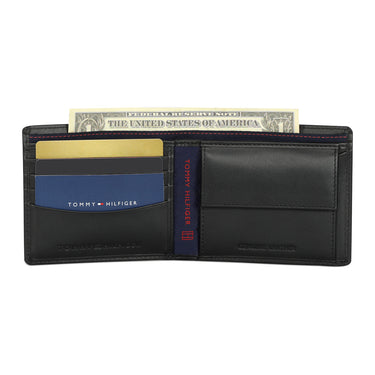 Tommy Hilfiger Stallion Mens Leather Global Coin Wallet Black