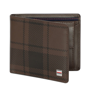 Tommy Hilfiger Stallion Mens Leather Global Coin Wallet Brown